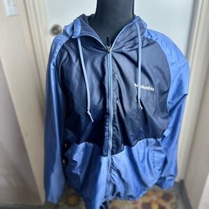 Columbia Blue and Black Windbreaker Jacket